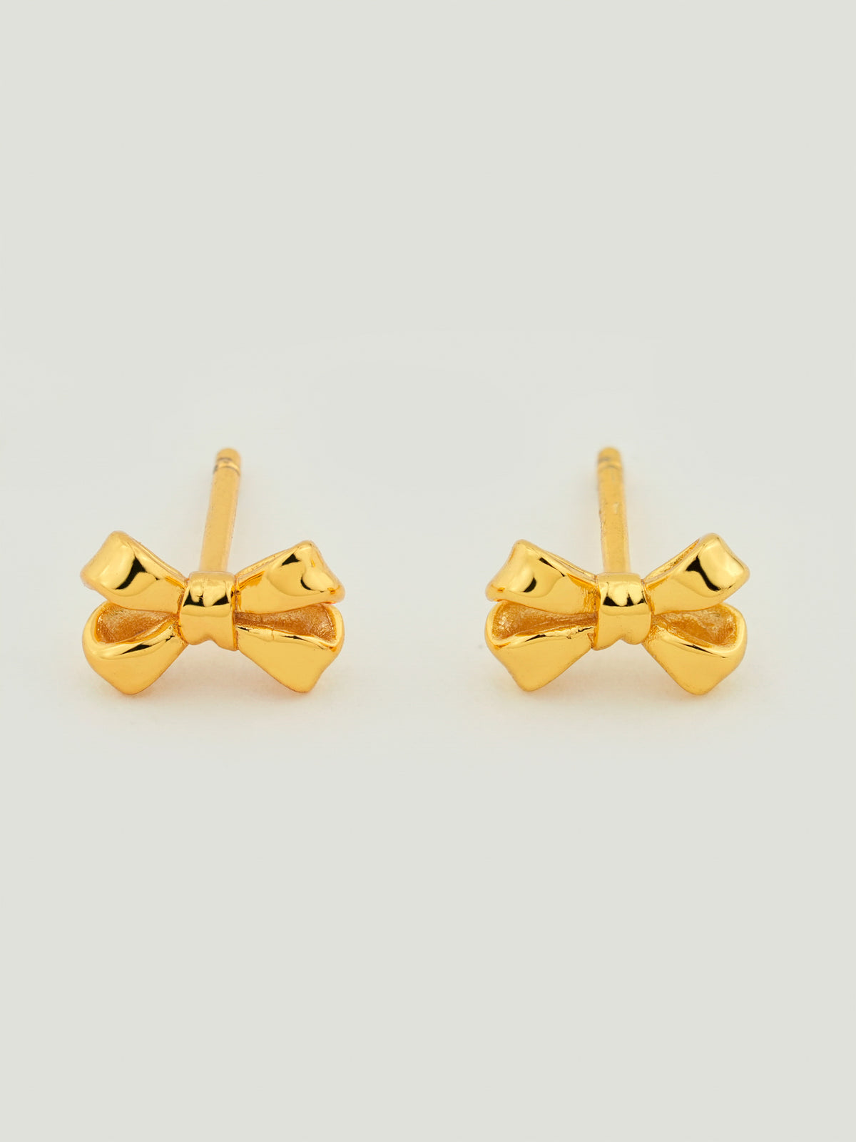 Golden Mini Bow Stud Earrings