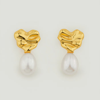Molten Pearl Drop Earrings