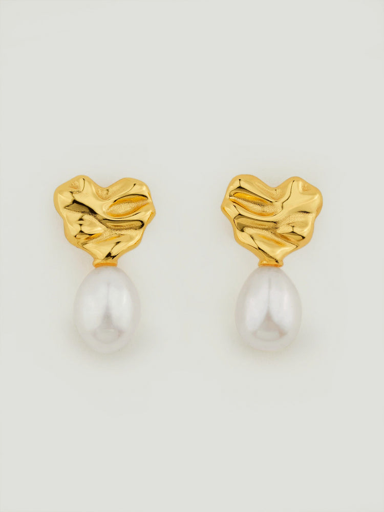 Molten Pearl Drop Earrings
