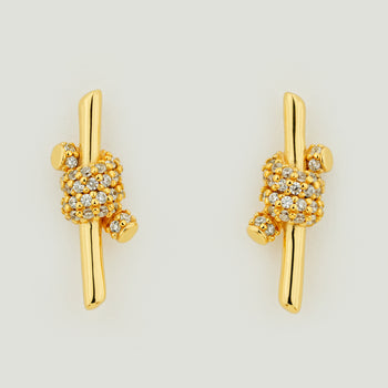 Pavé Wrap Knot Stud Earrings