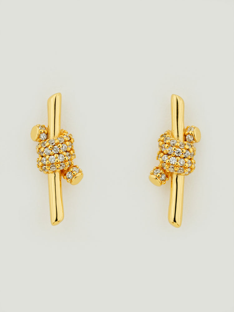Pavé Wrap Knot Stud Earrings