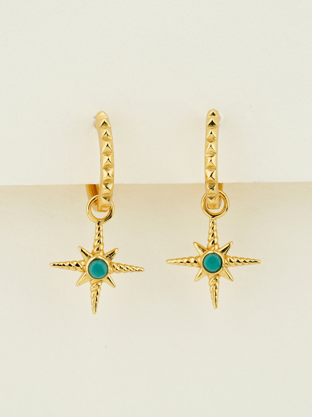 Turquoise North Star Hoop Earrings