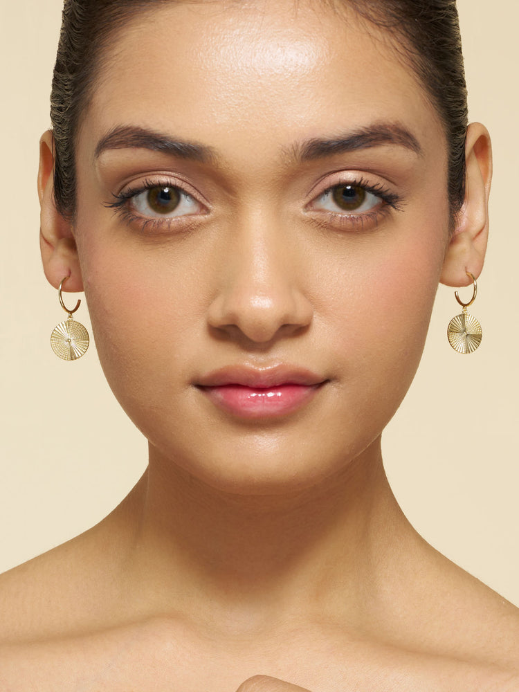 Solstice Disc Hoop Earrings