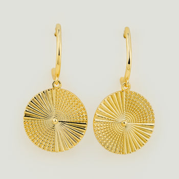 Solstice Disc Hoop Earrings