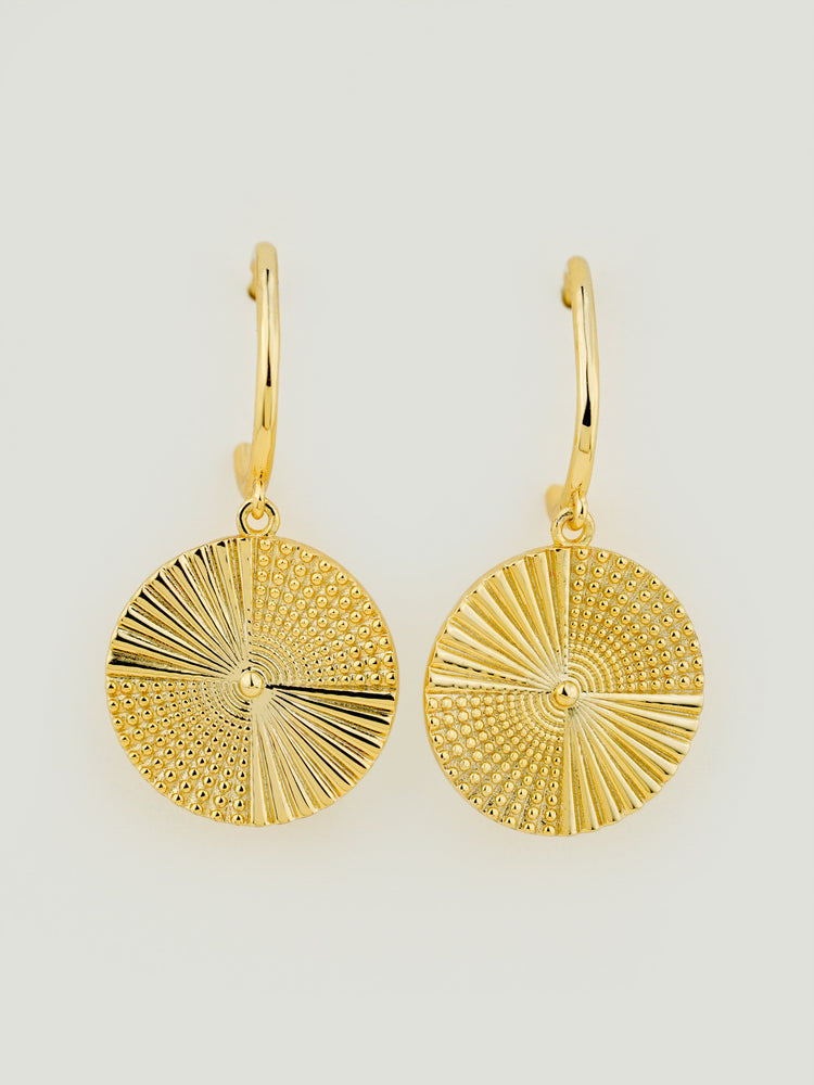 Solstice Disc Hoop Earrings