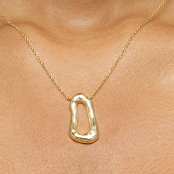 Molten Bean Earrings + Contour Drop Necklace