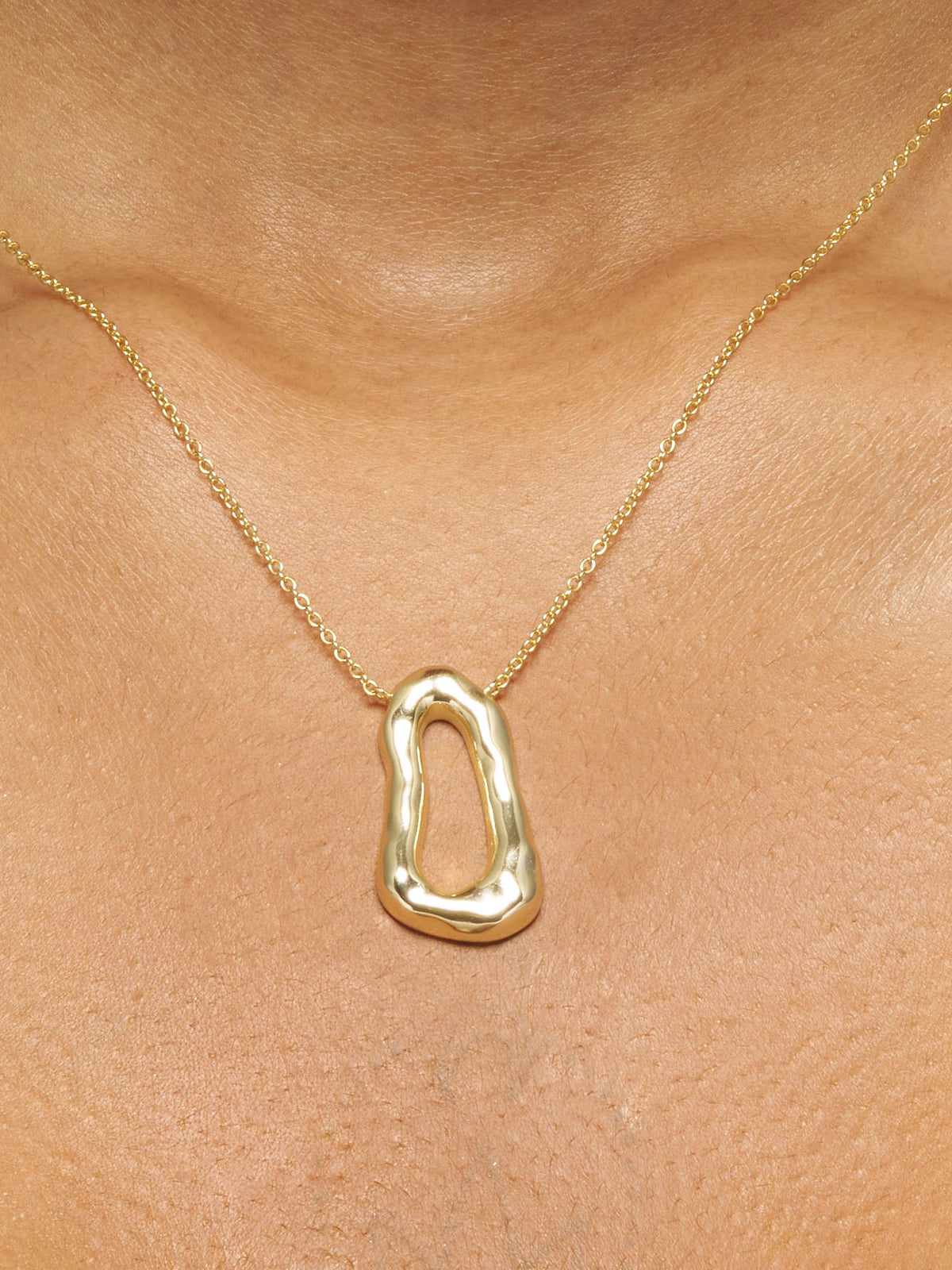 Molten Bean Earrings + Contour Drop Necklace