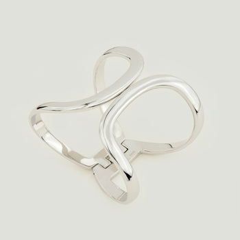 Solar Curve Cuff Bangle Silver