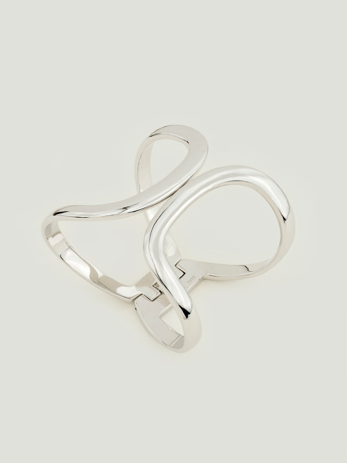 Solar Curve Cuff Bangle Silver