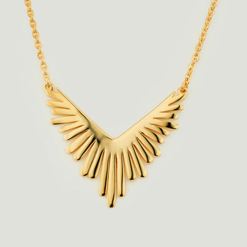 Golden Wing Embrace Necklace