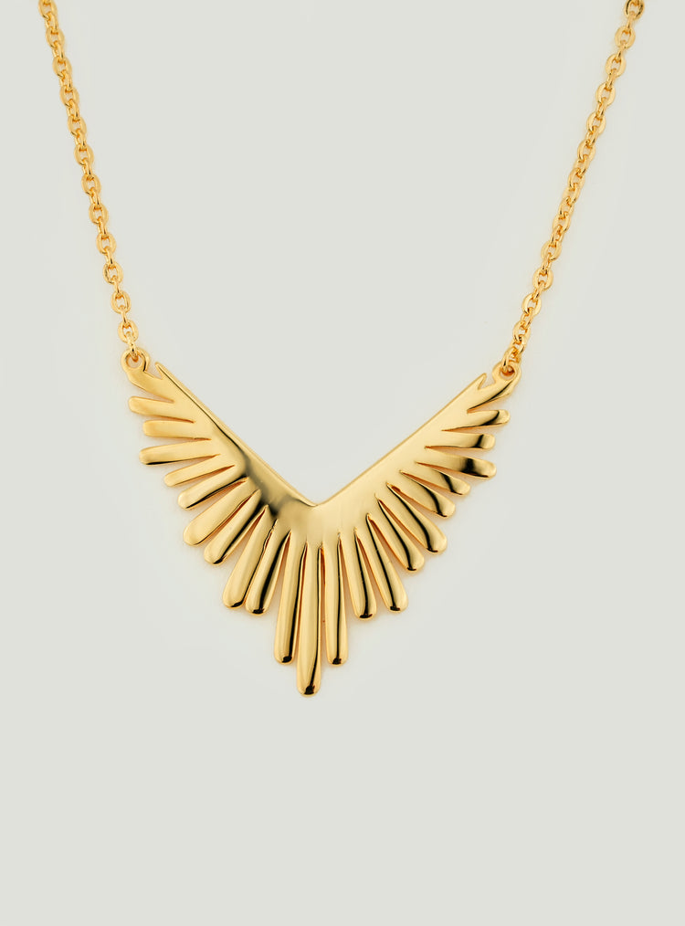 Golden Wing Embrace Necklace