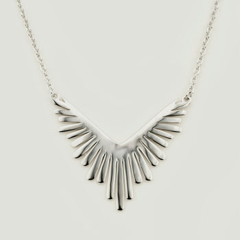 Silver Wing Embrace Necklace
