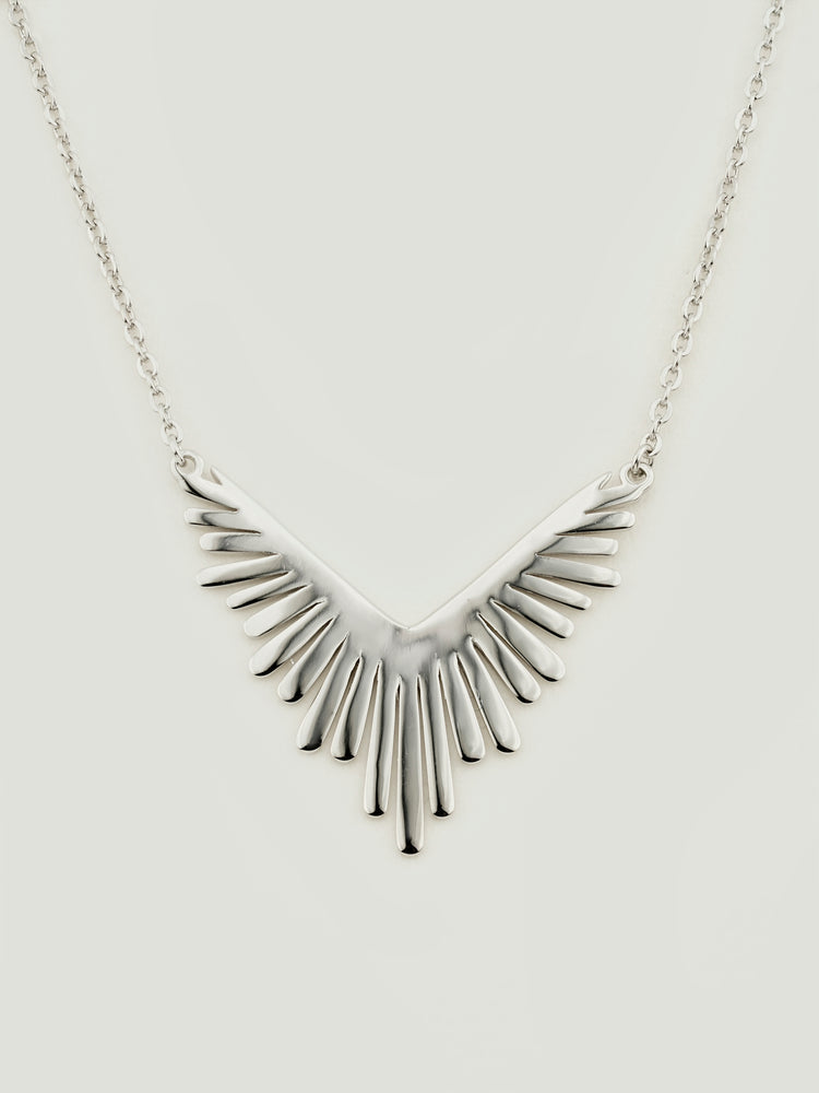 Silver Wing Embrace Necklace