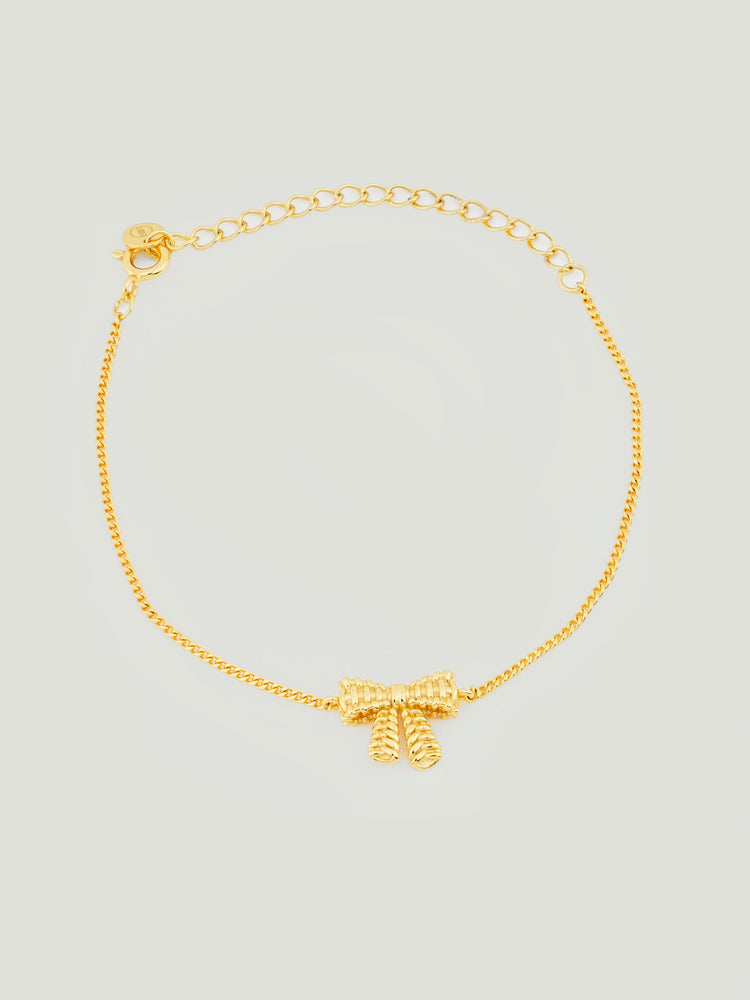Ribbed Bow Bracelet