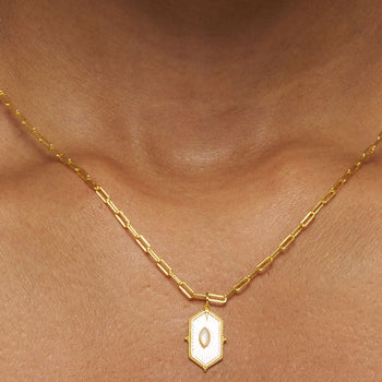 Luminous Hexa Ray & Linked Hearts Necklace Stack