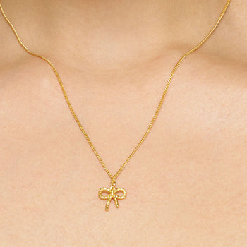 Rope Bow Charm Necklace