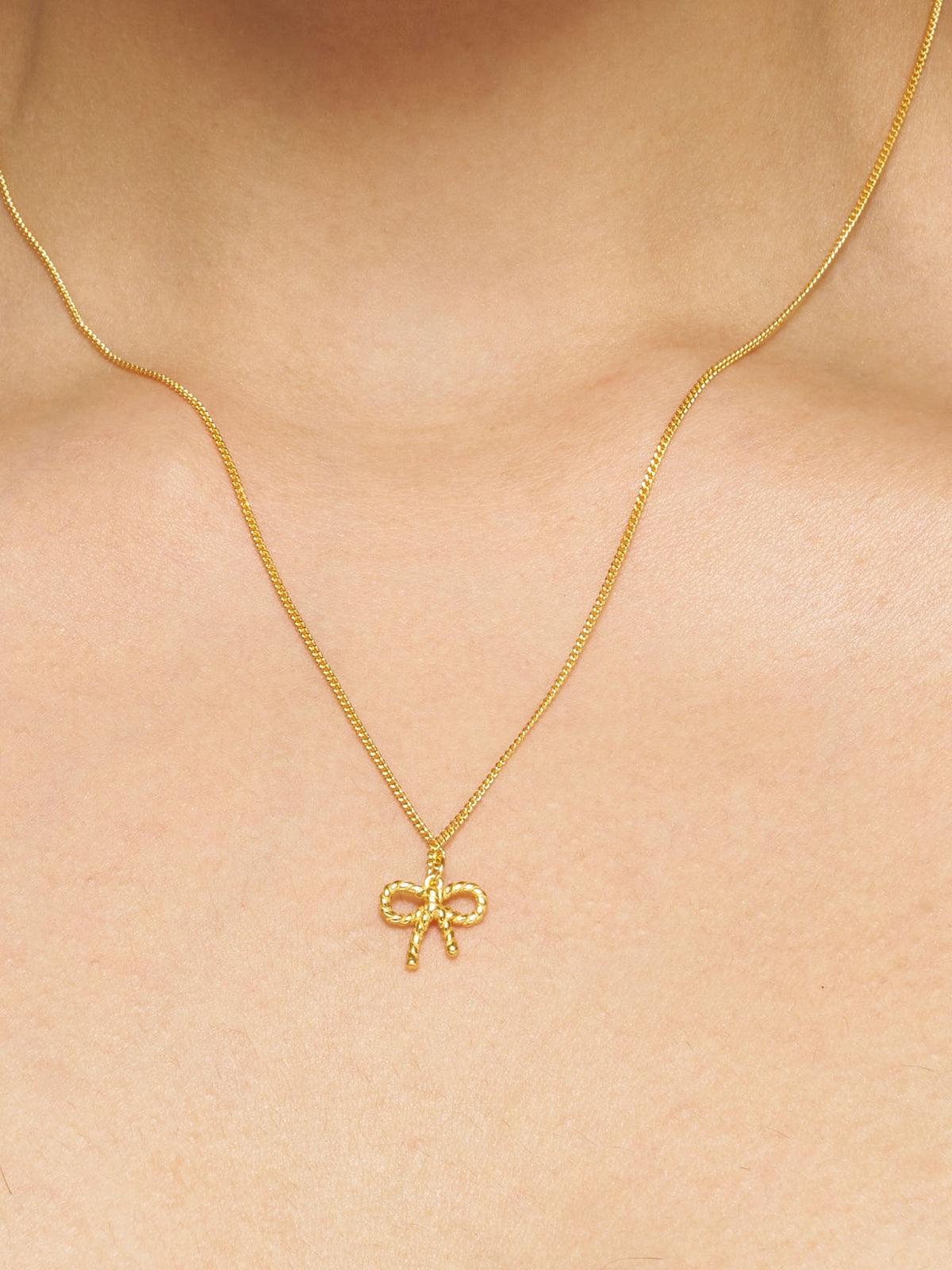Rope Bow Charm Necklace