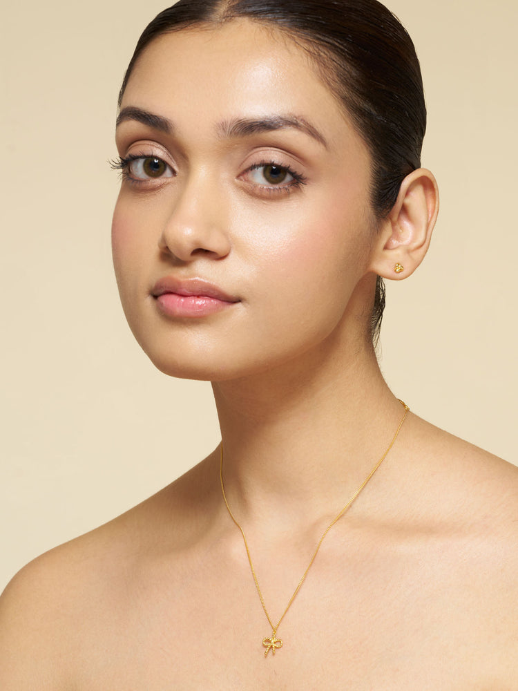 Rope Bow Charm Necklace