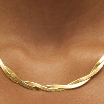 Golden Twist Rope Chain Necklace