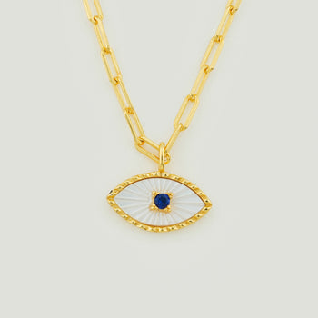 Azure Evil Eye Gaze Pendant Necklace