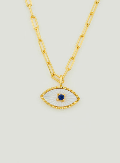 Azure Evil Eye Gaze Pendant Necklace