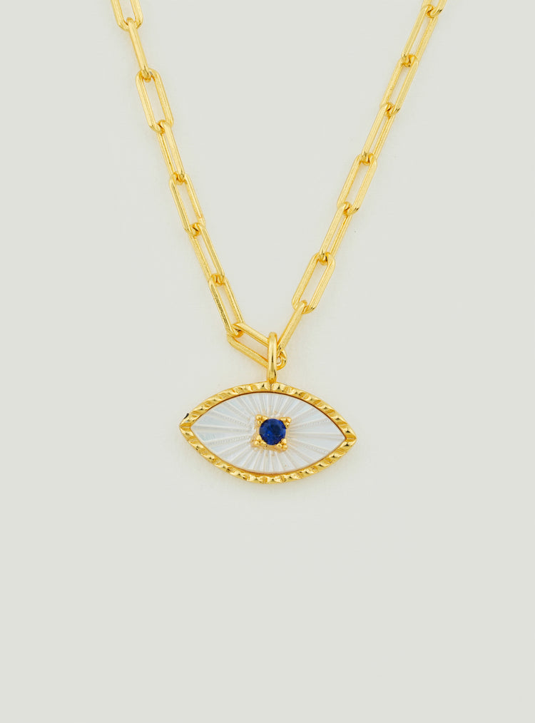Azure Evil Eye Gaze Pendant Necklace