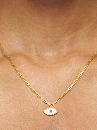 Azure Evil Eye Gaze Pendant Necklace