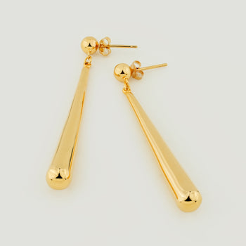 Long Teardrop Earrings Gold