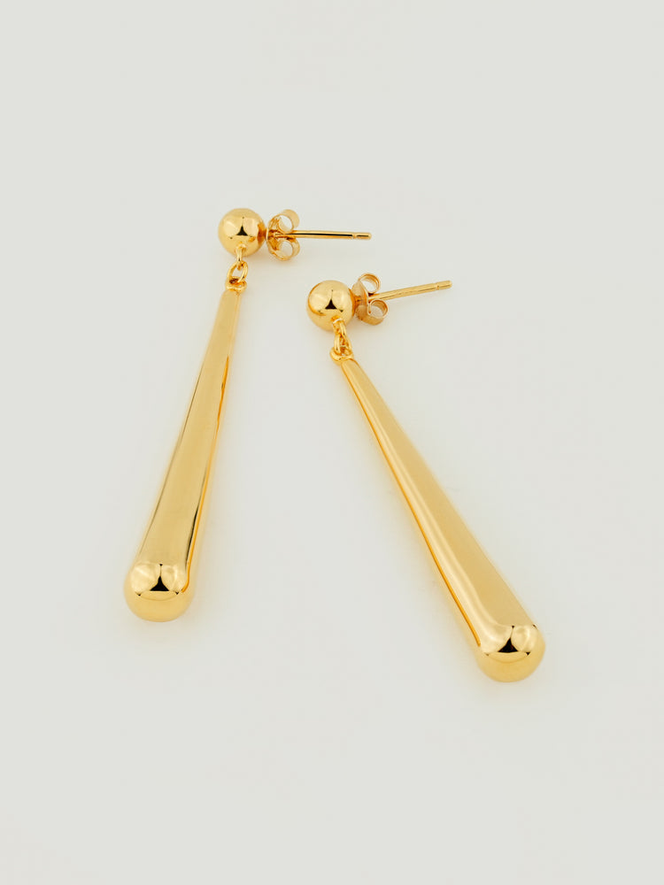 Long Teardrop Earrings Gold