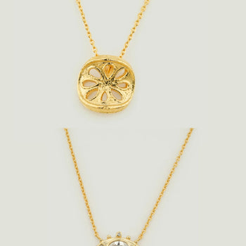 Lotus Coin & Solar Eye Necklace Stack