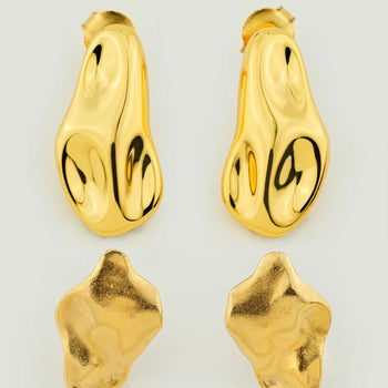 Melted Muse Stud & Molten Muse Earring Stack