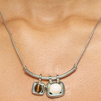 Ecliptic Duo Pendant Necklace Silver