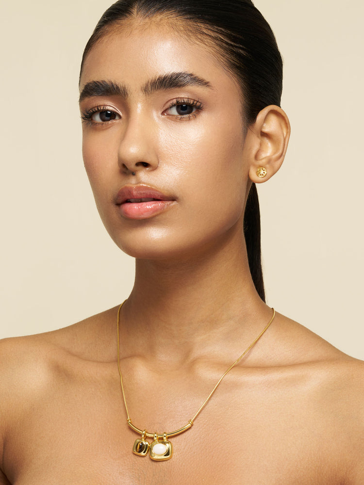 Ecliptic Duo Pendant Necklace Gold