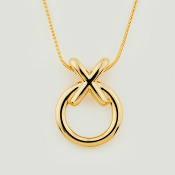 Xs & Os Pendant Necklace Gold