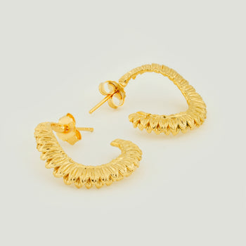 Ribbed Figure Hoop Earrings