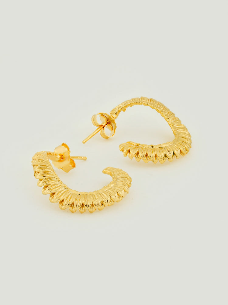 Ribbed Figure Hoop Earrings