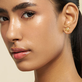 Lotus Coin Earrings & Pendant Necklace Set