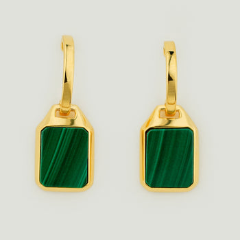 Malachite Drop Hoops