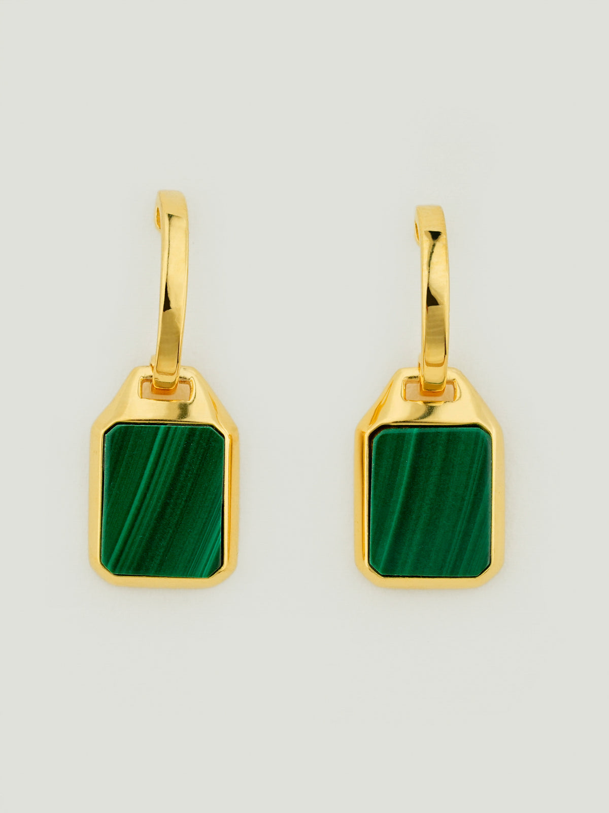 Malachite Drop Hoops