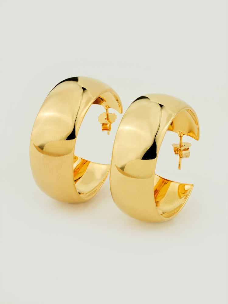 Classic Oversized Gold Hoop Earrings