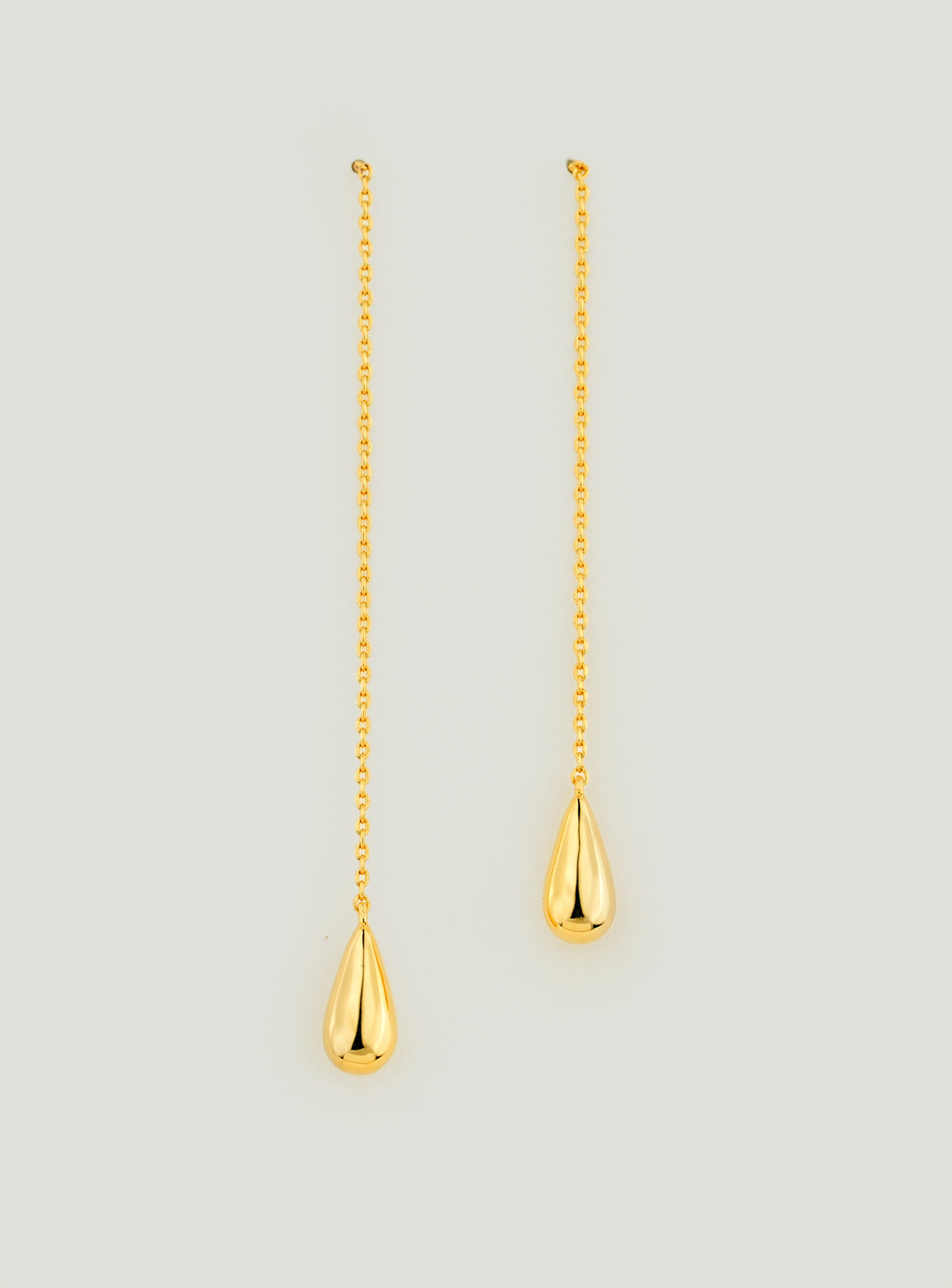 Golden Raindrop Threader Earrings