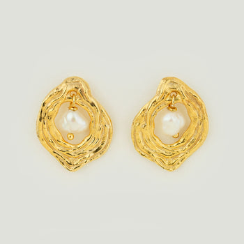 Oyster Pearl Dangle Earrings