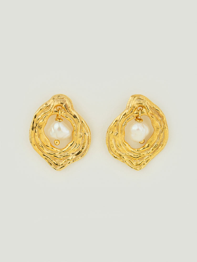 Oyster Pearl Dangle Earrings