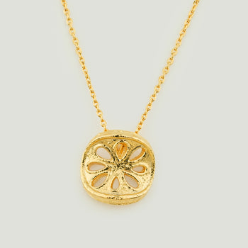 Lotus Coin Pendant Necklace