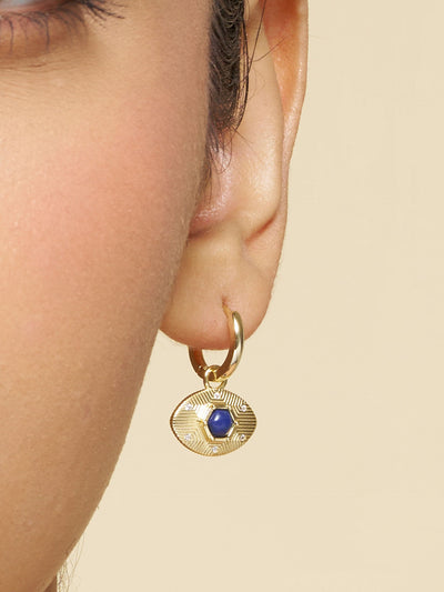 Midnight Eye Hoop Earrings