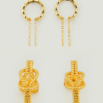 Twinkle Chain Cuff, Figure 8 Knot & North Star Earring Stack