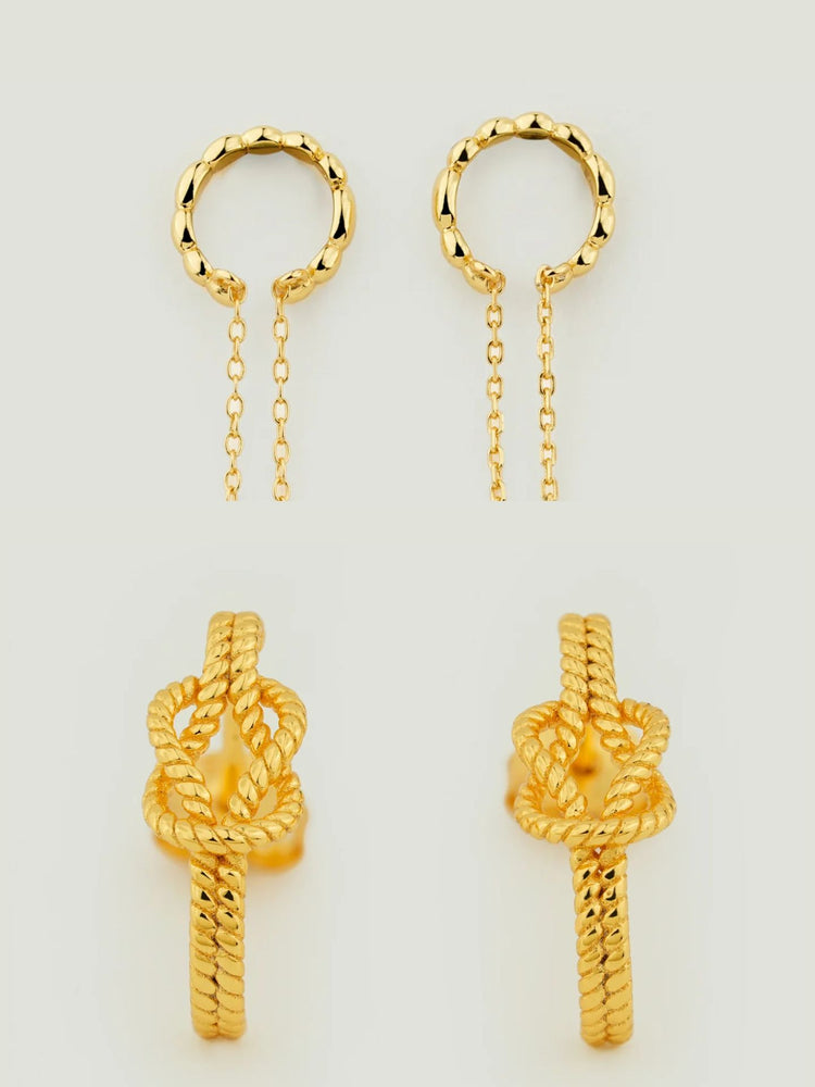 Twinkle Chain Cuff, Figure 8 Knot & North Star Earring Stack