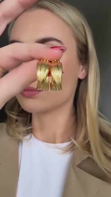 Textured Weave Hoop Earrings styled in an Indalia Reel